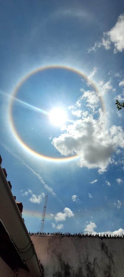 Fenômeno ao redor do sol em Teresina pode ser o anuncio de chuva 